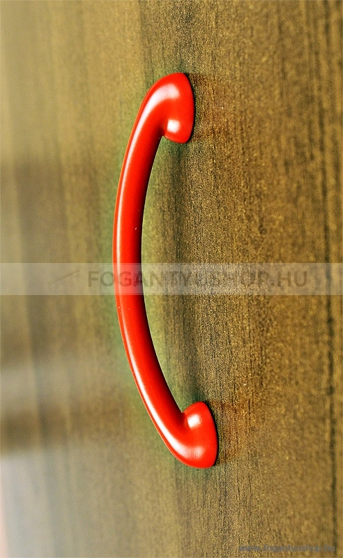 RUJZ DESIGN Fogantyú - 96 299.08 Piros - furattáv 96 mm - Piros rdeca1 410 - Műanyag - Színes műanyag bútorfogantyú