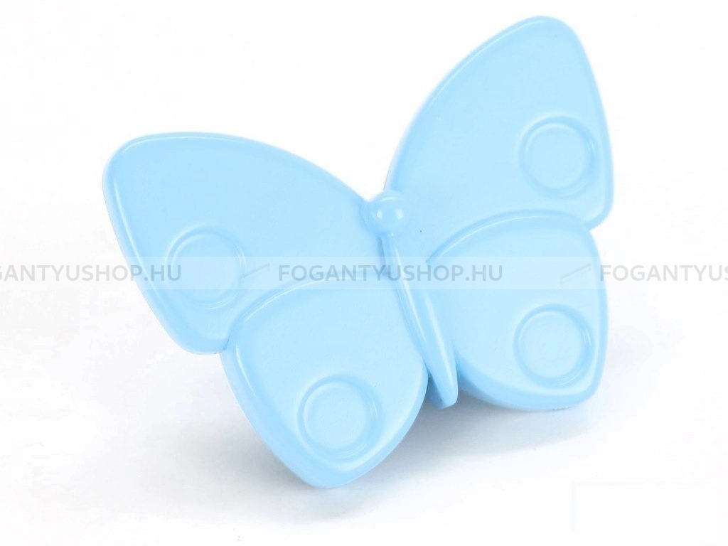 RUJZ DESIGN Bútorfogantyú - Gyerek lepke pillangó 845.27 modra barby - 1 furatos - Barbi kék modra barby - Műanyag - Mesefigurás, állatos gyerekbútor fogantyú