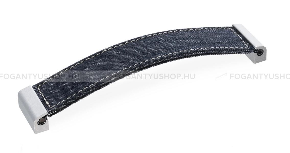 RUJZ DESIGN Bútorfogantyú - 160 592.15 farmer szövet - Ezüst Silver, Kék farmer szövet  - Alumínium, Műanyag - Szövettel kombinált fém bútorfogantyú