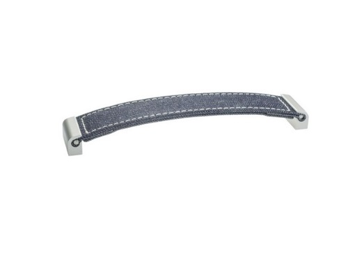 RUJZ DESIGN Bútorfogantyú - 160 592.15 farmer szövet - Ezüst Silver, Kék farmer szövet  - Alumínium, Műanyag - Szövettel kombinált fém bútorfogantyú