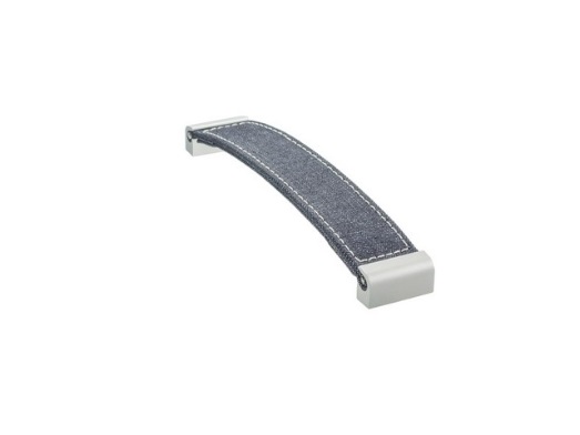 RUJZ DESIGN Bútorfogantyú - 160 592.15 farmer szövet - Ezüst Silver, Kék farmer szövet  - Alumínium, Műanyag - Szövettel kombinált fém bútorfogantyú
