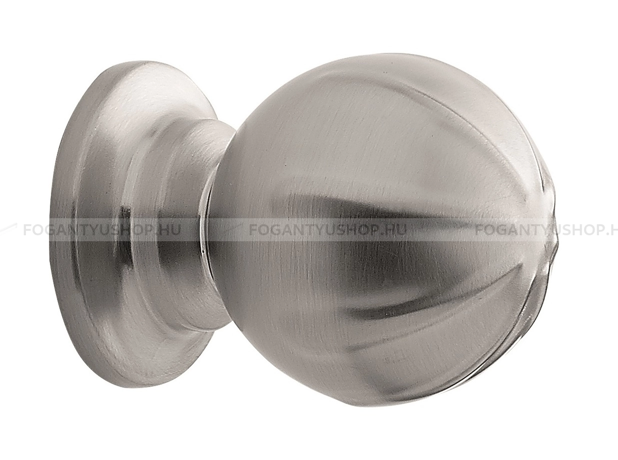 FURNIPART Gomb fogantyú - BANISTER - 1 furatos - Ezüst inox (szálcsiszolt) SNiL - Zamak fém ötvözet - Fém gombfogantyú, bútorgomb (szögletes, kerek)