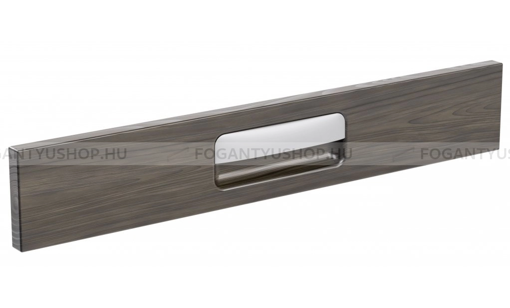 RUJZ DESIGN Bútorfogantyú - 128 435.30 - furattáv 128 mm - Ezüst inox (szálcsiszolt) SNiL - Zamak fém ötvözet - Bútorajtó felületébe marható, süllyeszthető fém fogantyú