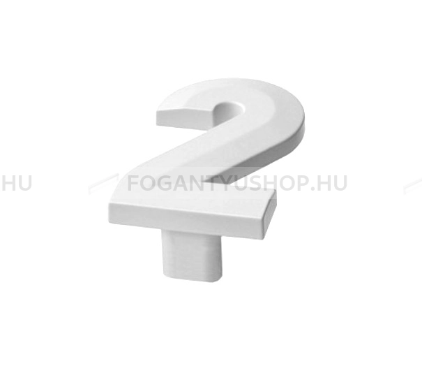 RUJZ DESIGN Bútorfogantyú - Gyerek szám 2 számjegy 64 600.02 - furattáv 64 mm - Fehér belo - Műanyag - Színes gyerekbútor fogantyú