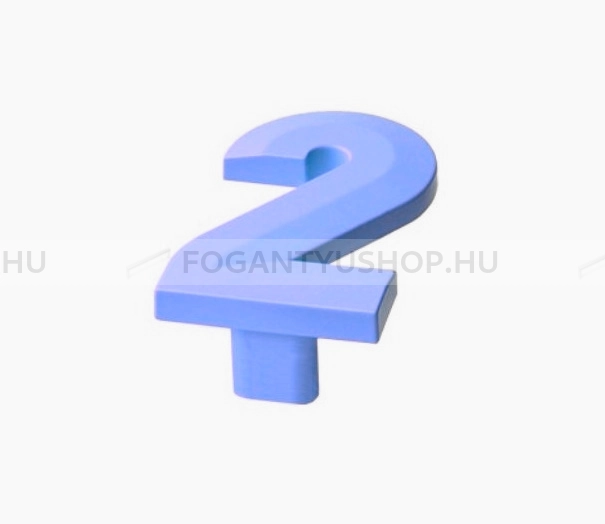 RUJZ DESIGN Fogantyú - Gyerek szám 2 számjegy 64 600.02 modra barby - furattáv 64 mm - Barbi kék modra barby - Műanyag - Színes gyerekbútor fogantyú