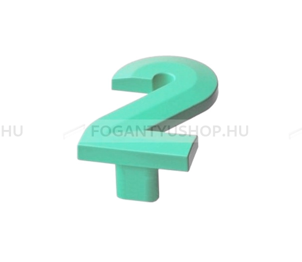 RUJZ DESIGN Fogantyú - Gyerek szám 2 számjegy 64 600.02 zelena barby - furattáv 64 mm - Barbi zöld zelena barby - Műanyag - Színes gyerekbútor fogantyú