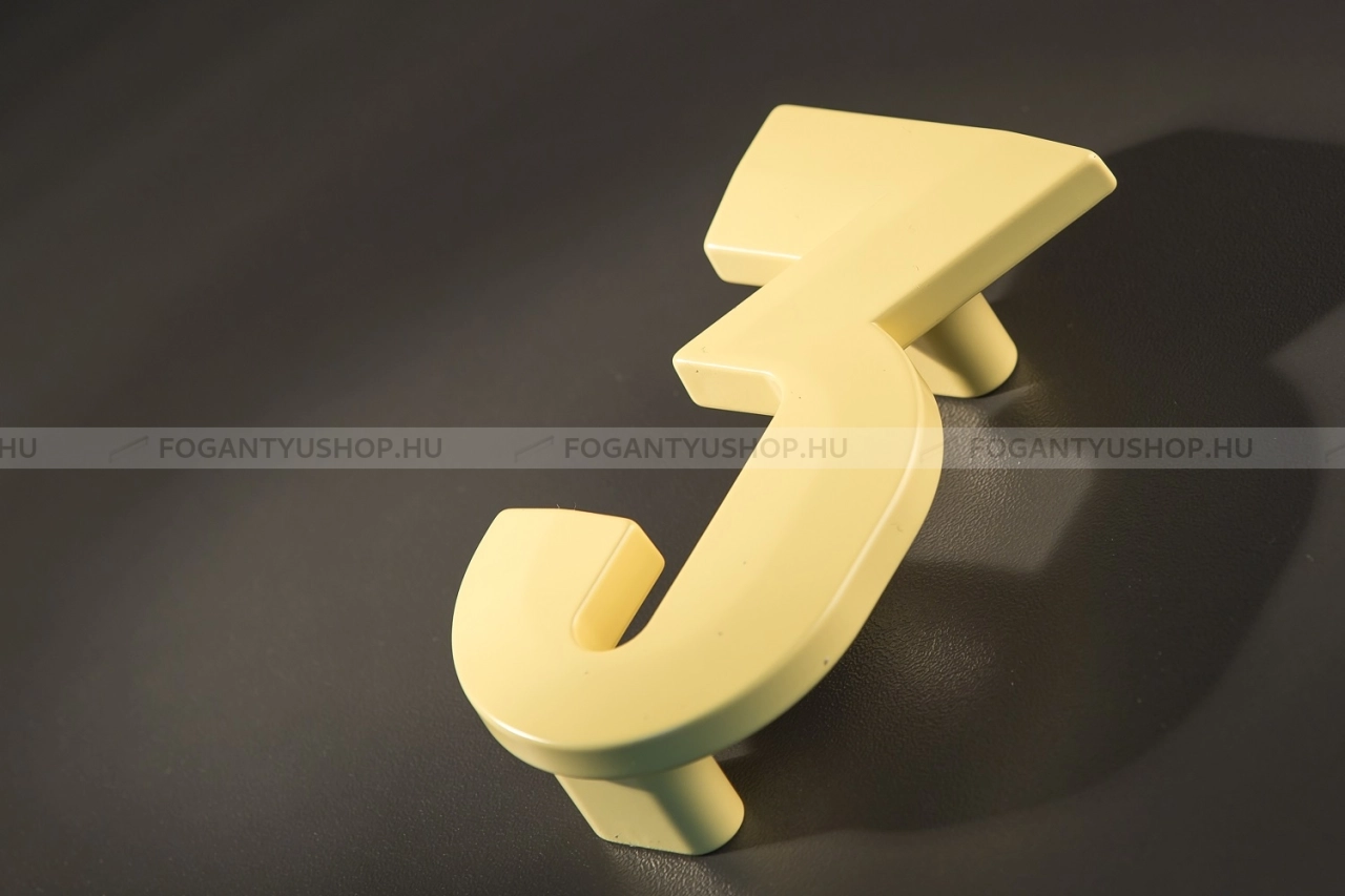 RUJZ DESIGN Fogantyú - Gyerek szám 3 számjegy 64 600.03 rumena barby - furattáv 64 mm - Barbi sárga rumena barby - Műanyag - Színes gyerekbútor fogantyú