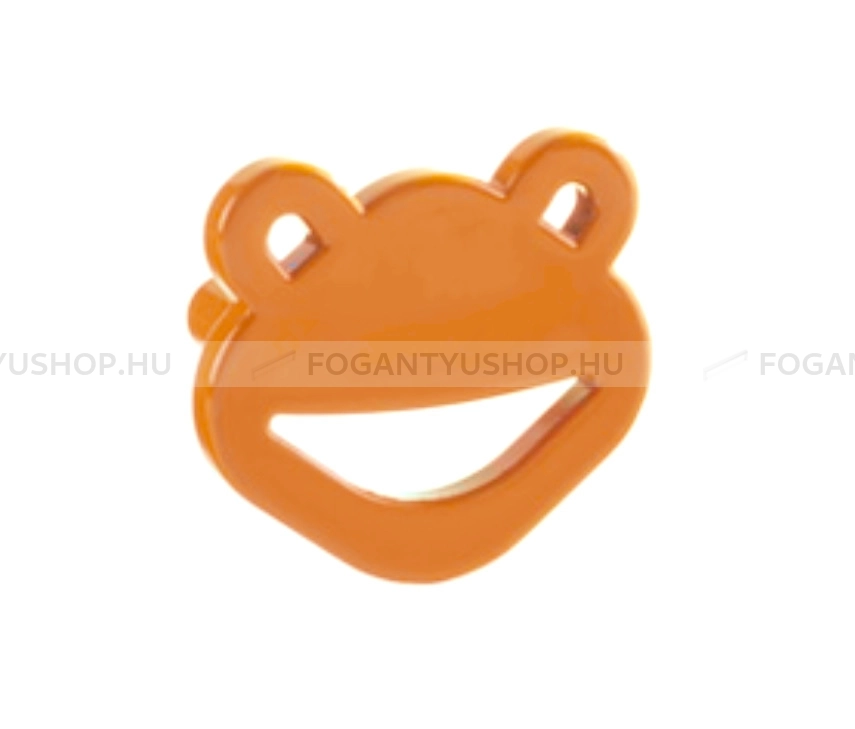 RUJZ DESIGN Bútor fogantyú - Gyerek béka 32 472.52 Narancssárga - furattáv 32 mm - Narancssárga oranzna1 - Műanyag - Mesefigurás, állatos gyerekbútor fogantyú