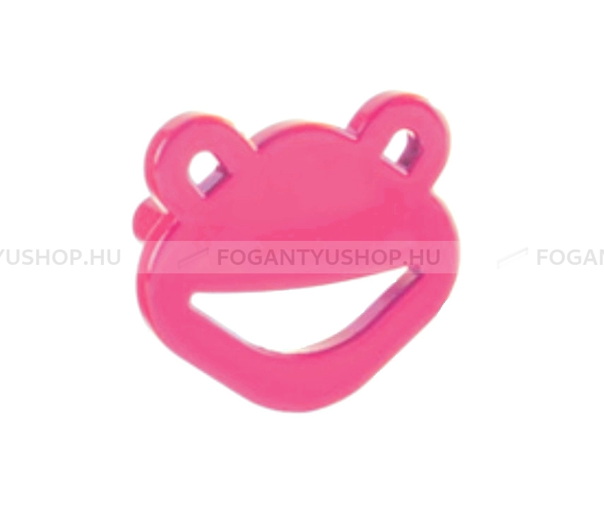 RUJZ DESIGN Bútor fogantyú - Gyerek béka 32 472.52 lila - furattáv 32 mm - Barbi lila vijola barby - Műanyag - Mesefigurás, állatos gyerekbútor fogantyú