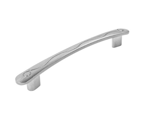 RUJZ DESIGN Bútorfogantyú - 128 236.16 - furattáv 128 mm - Ezüst inox (szálcsiszolt) SNiL - Zamak fém ötvözet - Egy méretben gyártott fém bútorfogantyú