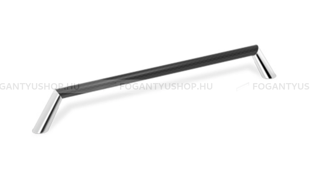 RUJZ DESIGN Bútor fogantyú - 612.08 Üvegszálas karbon színes Üvegszálas karbon - Fényes króm Cr, Üvegszálas karbon   - Zamak fém ötvözet, Üvegszálas karbon - Több méretben gyártott színes fém bútorfogantyú