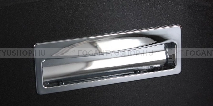 RUJZ DESIGN Fogantyú - 128 u6.137 45 - furattáv 128 mm - Fényes króm Cr - Zamak fém ötvözet - Bútorajtó felületébe marható, süllyeszthető fém fogantyú