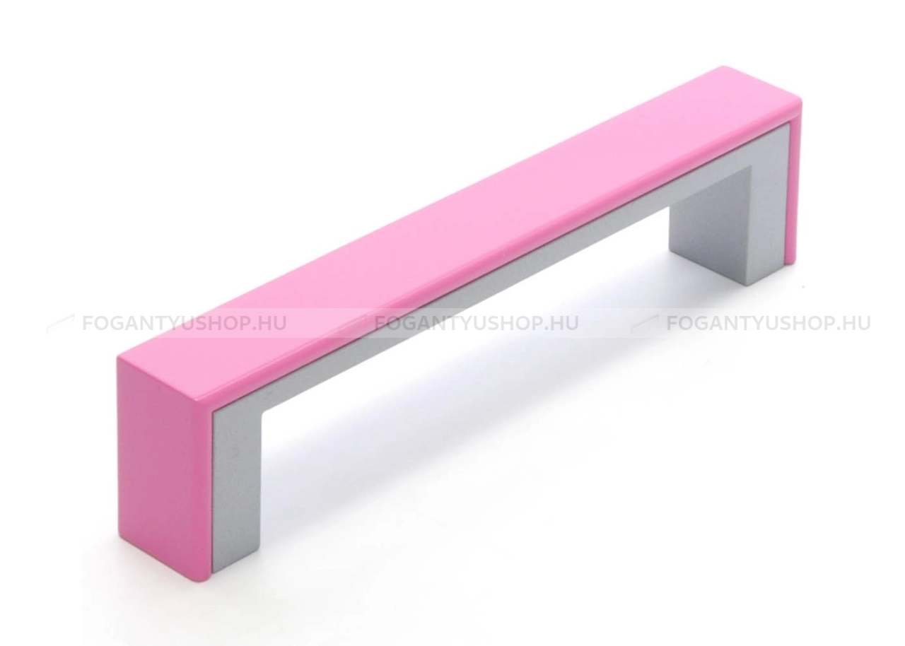 RUJZ DESIGN Fogantyú - 128 598.32 - furattáv 128 mm - Matt króm MCrL, Barbi lila vijola barby - Műanyag - Színes műanyag bútorfogantyú