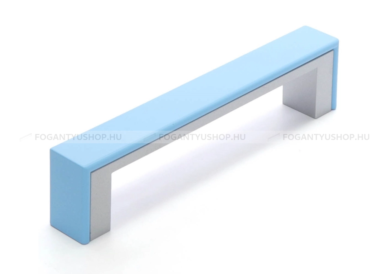 RUJZ DESIGN Bútorfogantyú - 128 598.32 modra barby - furattáv 128 mm - Matt króm MCrL, Barbi kék modra barby - Műanyag - Színes műanyag bútorfogantyú