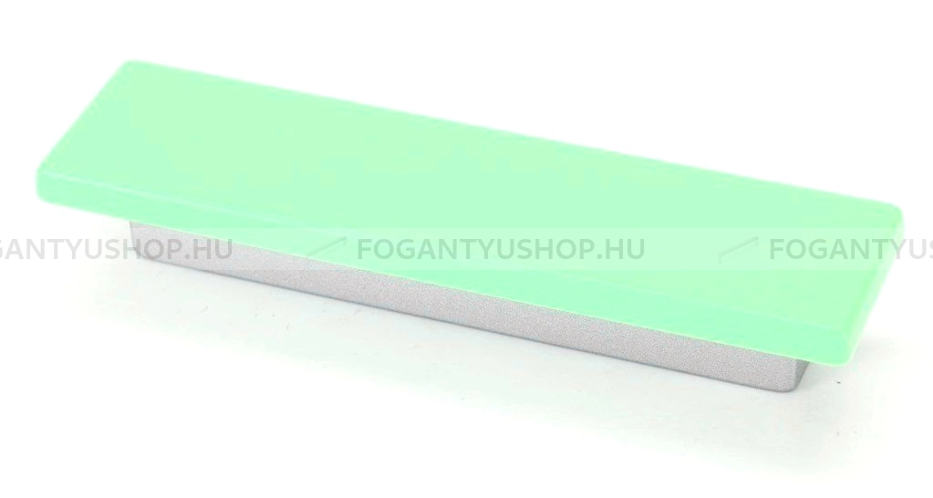 RUJZ DESIGN Bútor fogantyú - 64 597.22 zelena barby - furattáv 64 mm - Matt króm MCrL, Barbi zöld zelena barby - Műanyag - Színes műanyag bútorfogantyú