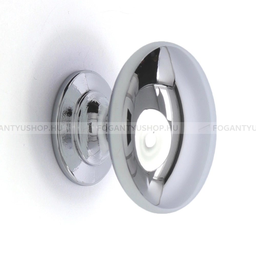 RUJZ DESIGN Gombfogantyú - ms 3.28 - 1 furatos - Fényes króm Cr - Zamak fém ötvözet - Fém gombfogantyú, bútorgomb (szögletes, kerek)
