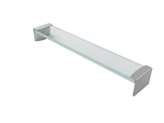 RUJZ DESIGN Bútor fogantyú - 528.03 - Ezüst inox (szálcsiszolt) SNiL, Átlátszó üveg  - Zamak fém ötvözet, Üveg - Edzett üveggel kombinált fém bútorfogantyú