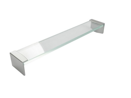 RUJZ DESIGN Bútor fogantyú - 528.03 - Ezüst inox (szálcsiszolt) SNiL, Átlátszó üveg  - Zamak fém ötvözet, Üveg - Edzett üveggel kombinált fém bútorfogantyú
