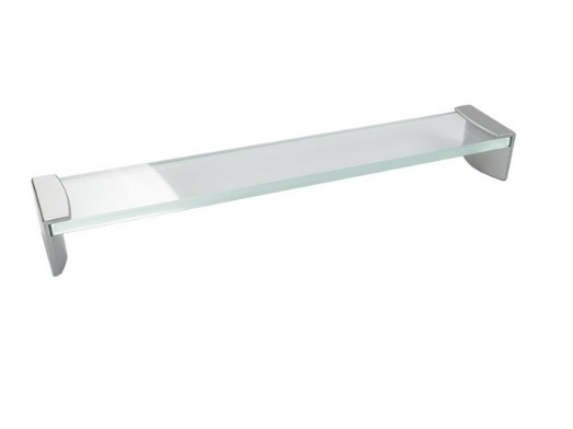 RUJZ DESIGN Bútor fogantyú - 528.03 - Ezüst inox (szálcsiszolt) SNiL, Átlátszó üveg  - Zamak fém ötvözet, Üveg - Edzett üveggel kombinált fém bútorfogantyú