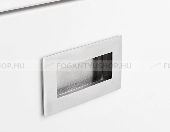 FURNIPART Fogantyú - SQUARE - 1 furatos - Selyemfényű acél 25 - Inox - Rozsdamentes acél - inox fém bútorfogantyú