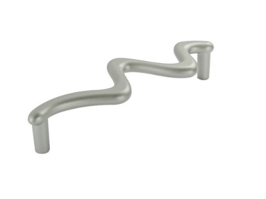 RUJZ DESIGN Bútorfogantyú - 128 306.08 - furattáv 128 mm - Ezüst inox (szálcsiszolt) SNiL - Zamak fém ötvözet - Egy méretben gyártott fém bútorfogantyú