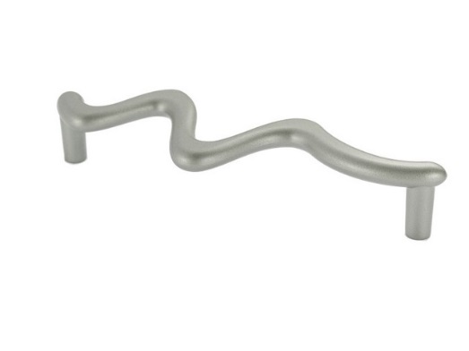 RUJZ DESIGN Bútorfogantyú - 128 306.08 - furattáv 128 mm - Ezüst inox (szálcsiszolt) SNiL - Zamak fém ötvözet - Egy méretben gyártott fém bútorfogantyú