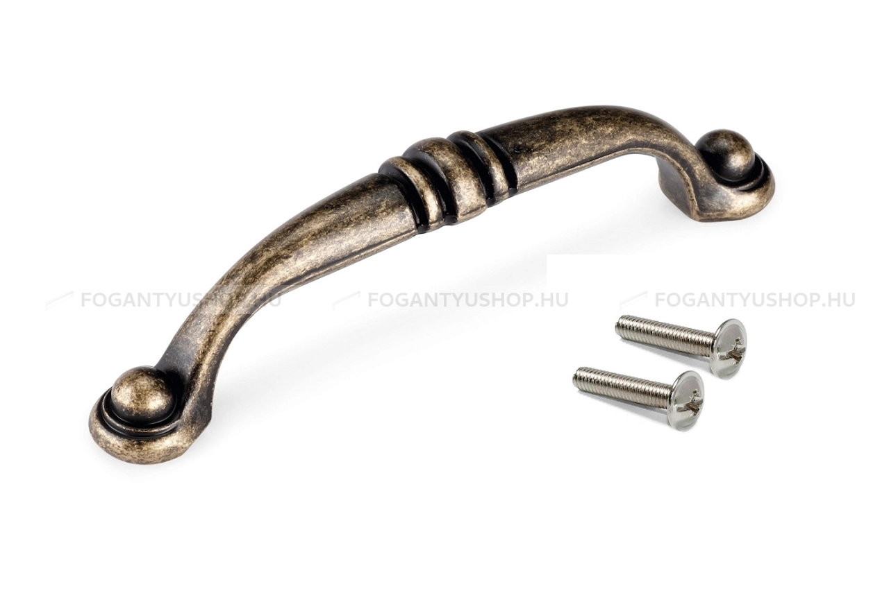 EMUCA Bútor fogantyú - CAIRO 96 - furattáv 96 mm - Antik patina barna MsPatL - Zamak fém ötvözet - Klasszikus, vintage, antik fém bútorfogantyú