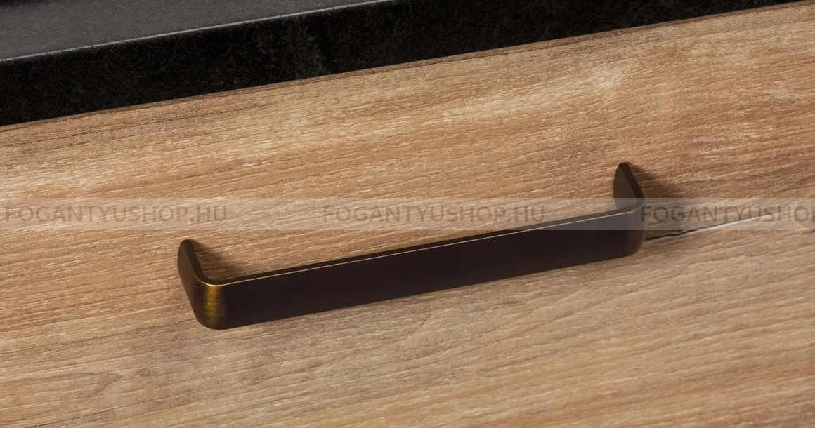 VIEFE Fogantyú - MITO 160 - furattáv 160 mm - Antik patina barna MsPatL - Zamak fém ötvözet - Klasszikus, vintage, antik fém bútorfogantyú
