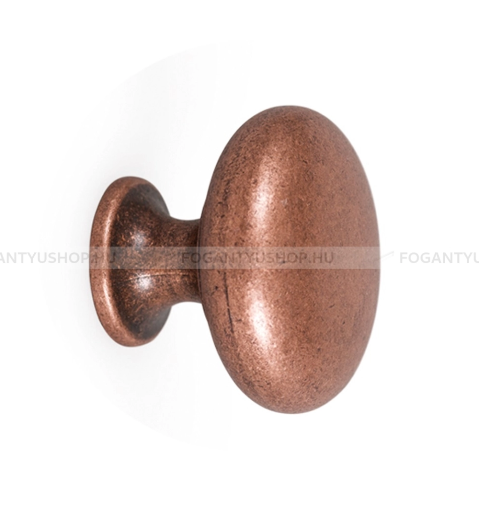 VIEFE Gomb fogantyú - DUKE Antikolt Z66 - 1 furatos - Antik vörösréz Z66 - Zamak fém ötvözet - Antikolt, vintage fém gombfogantyú (szögletes, kerek)