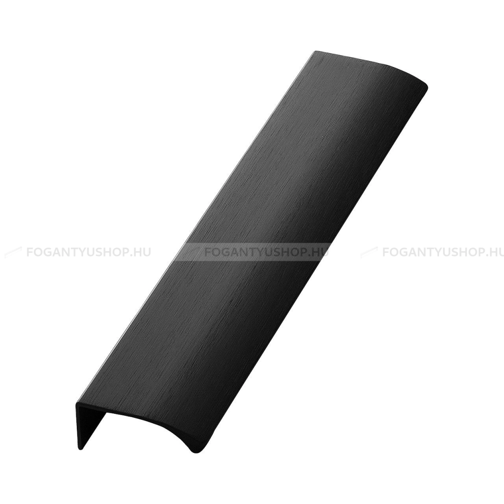 FURNIPART Bútor fogantyú - EDGE STRAIGHT - Csiszolt matt fekete 76 - Alumínium - Bútorajtó élére ültethető színes fém fogantyú