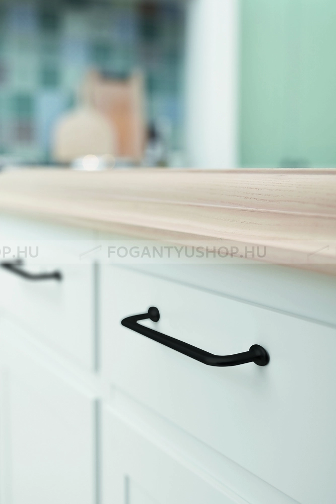 FURNIPART Bútor fogantyú - U TURN 160 Festett - furattáv 160 mm - Matt fekete 99 - Zamak fém ötvözet - Egy méretben gyártott színes fém bútorfogantyú