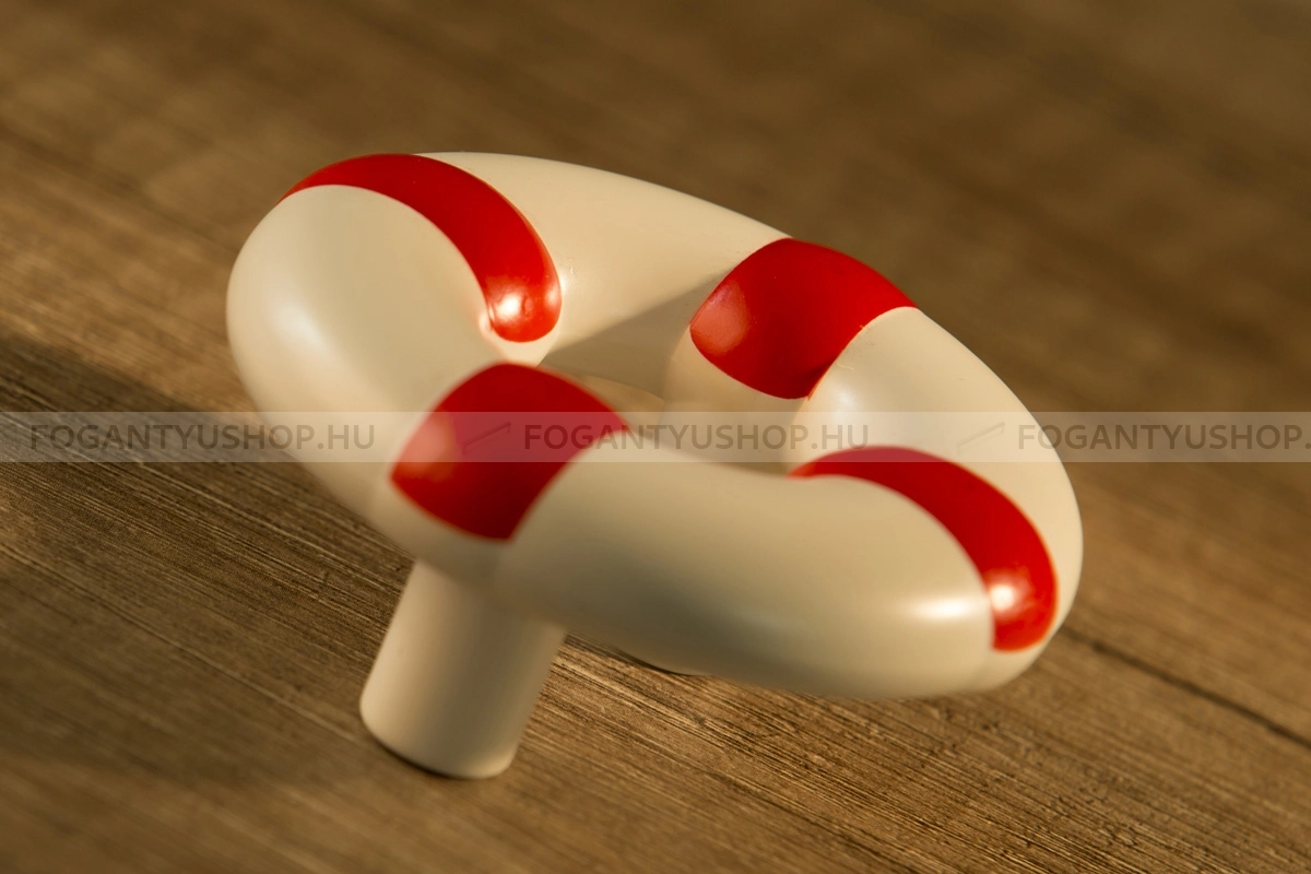 RUJZ DESIGN Bútorfogantyú - Gyerek mentőöv hajózás 32 506.32 - furattáv 32 mm - Fehér belo, Piros rdeca1 410 - Műanyag - Színes gyerekbútor fogantyú