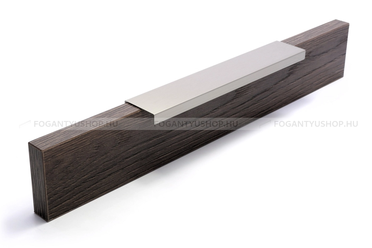 RUJZ DESIGN Bútor fogantyú - 658.35 - 1 furatos - Szálcsiszolt nikkel NisatE - Alumínium - Darabolható fém bútorfogantyú (fogantyú profil)