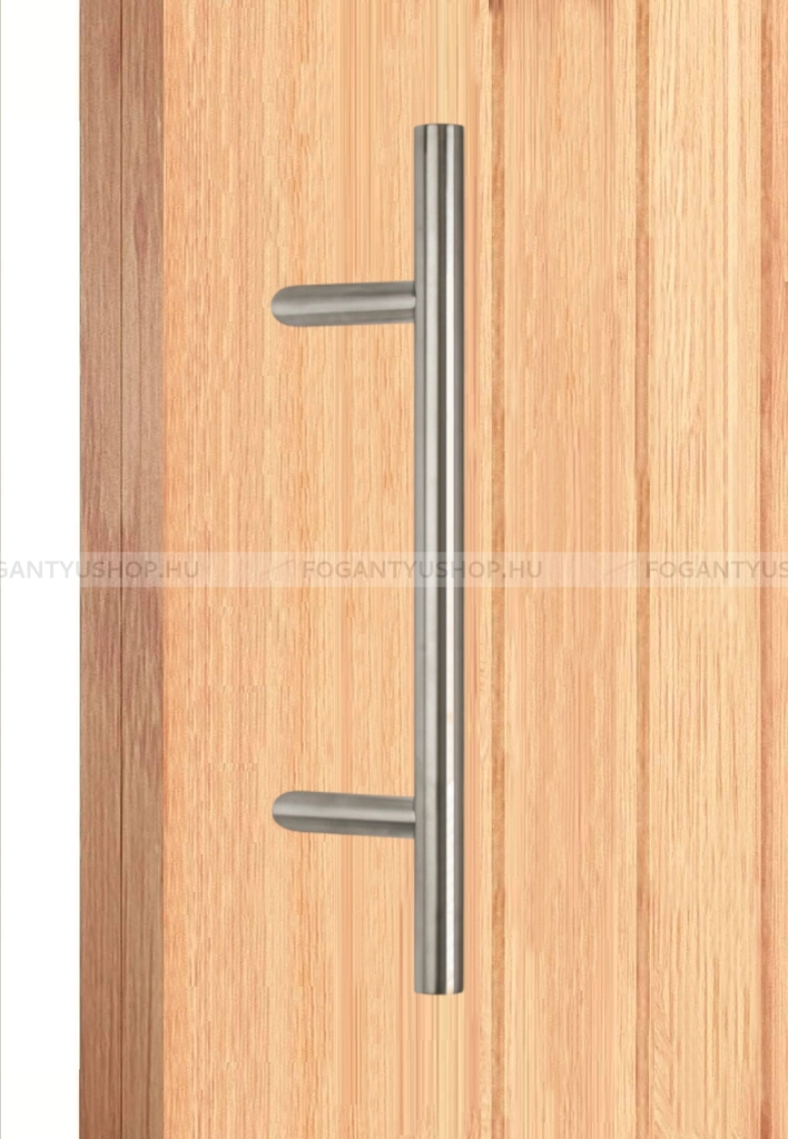 MAESTRO NR. 810 THEMA Tolópajzs 45 fokos hengeres (1db) - Szálcsiszolt inox  - Inox - Ajtóhúzó, tolópajzs fa-fém ajtóhoz, kapuhoz