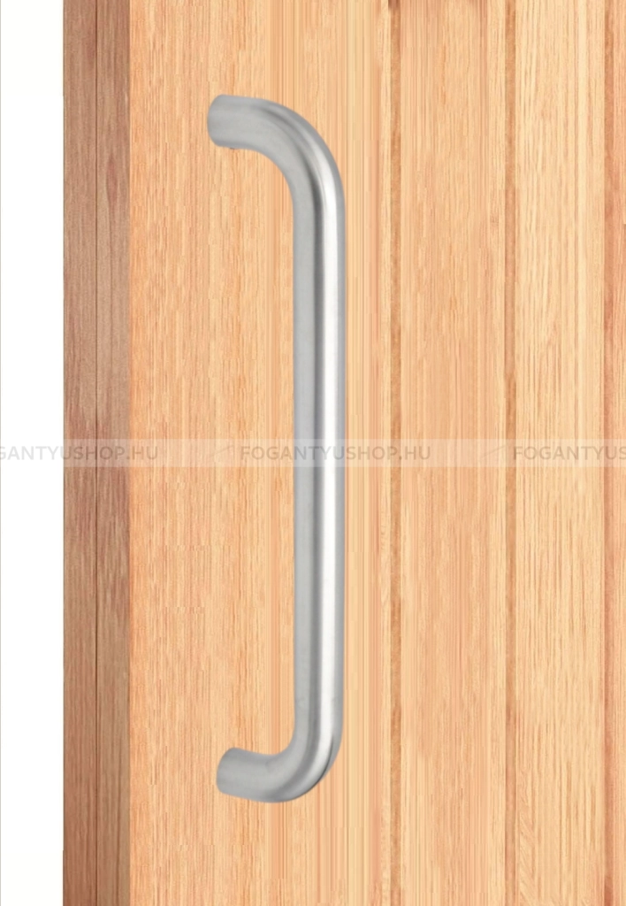 MAESTRO Tolópajzs 09010 U forma hengeres (1db) - Szálcsiszolt inox  - Inox - Ajtóhúzó, tolópajzs fa-fém ajtóhoz, kapuhoz