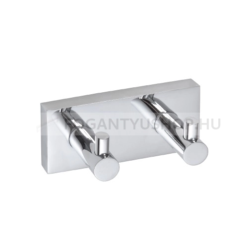 BEMETA Fogas - BETA 2 akasztóval 12x5 5 cm (132405202) - Krómozott - Réz - Fürdőszobai fali fogas