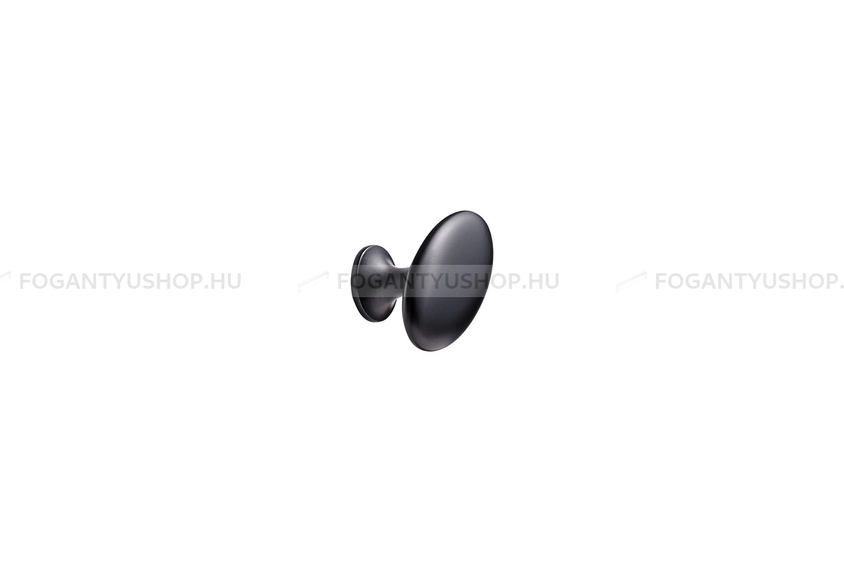 FURNIPART Bútorgomb - OVAL SIMPLE w/PINS - 1 furatos - Matt fekete 99 - Zamak fém ötvözet - Színes fém gombfogantyú, bútorgomb