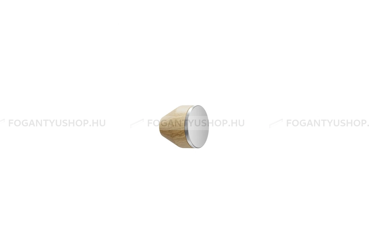 FURNIPART Bútorfogantyú - MELURA lakozott selyemfényű 052/25 - 1 furatos - Lakkozott tölgy - selyemfényű acél 052/25 - Inox, Fa - Fával kombinált fém bútorfogantyú