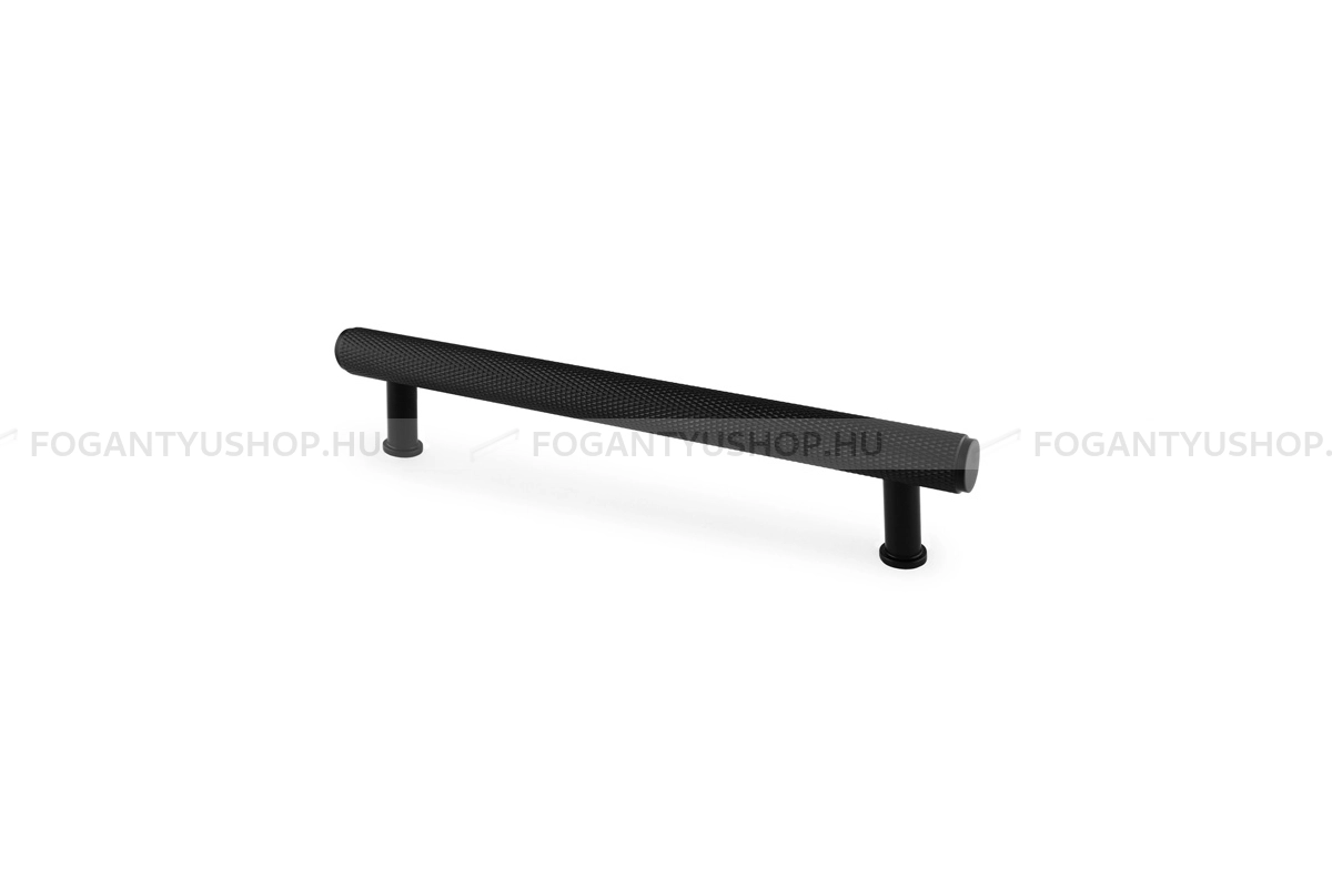 ALEXANDER & WILKS Fogantyú - Crispin 160 recézett - furattáv 160 mm - fekete - Réz - Prémium két furatos bútorfogantyúk