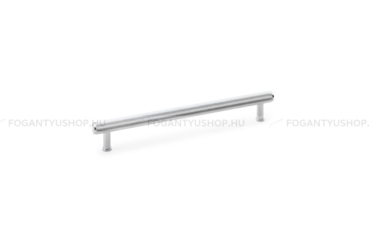 ALEXANDER & WILKS Fogantyú - Crispin 224 recézett - furattáv 224 mm - polírozott króm - Réz - Prémium két furatos bútorfogantyúk