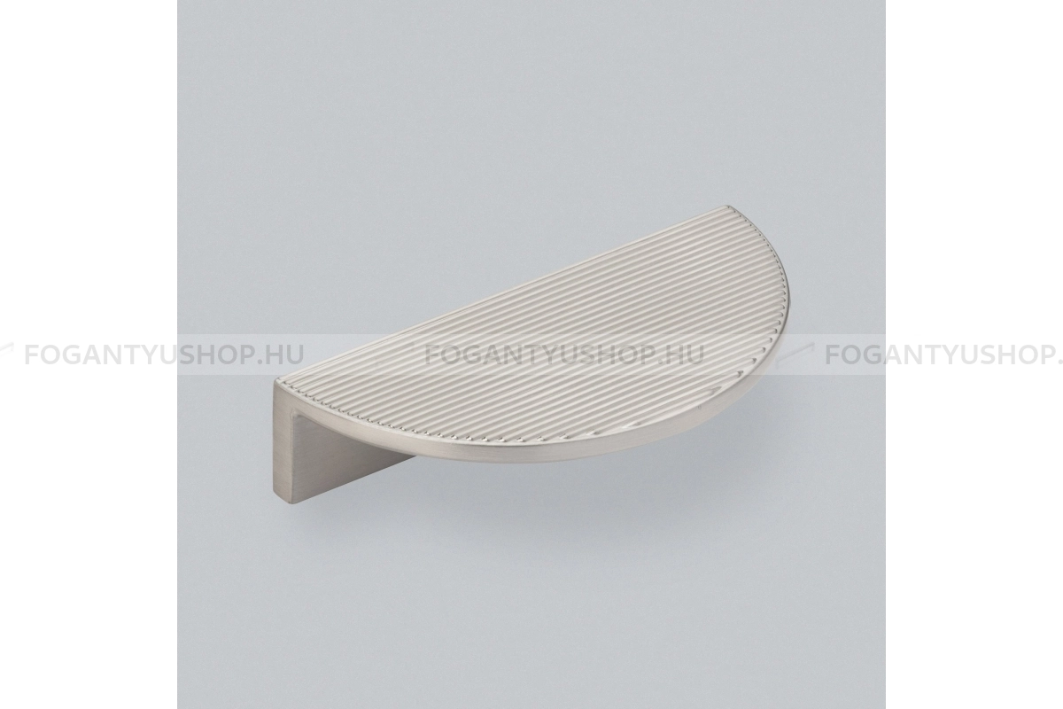 HENDEL & HENDEL Bútor fogantyú - Barrington bordázott félhold - furattáv 64 mm - szatén nikkel - Zamak fém ötvözet - Prémium félhold alakú fogantyúk