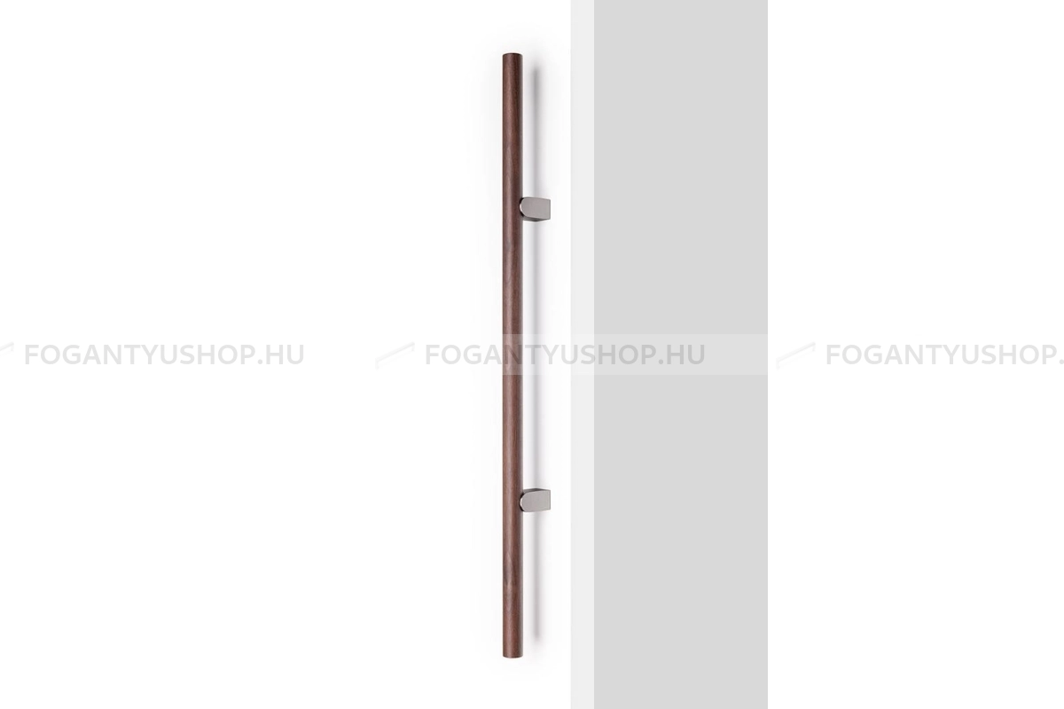 VIEFE Bútor fogantyú - KUMO WOOD BIG - furattáv 320 mm - Dió + szálcsiszolt N2417 - Alumínium - Fával kombinált fém bútorfogantyú