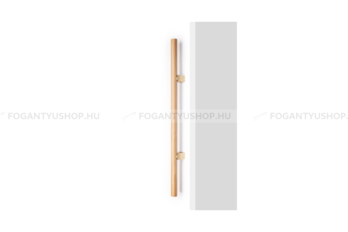 VIEFE Bútor fogantyú - KUMO WOOD BIG ONE - furattáv 448 mm - Alumínium - Fával kombinált fém bútorfogantyú