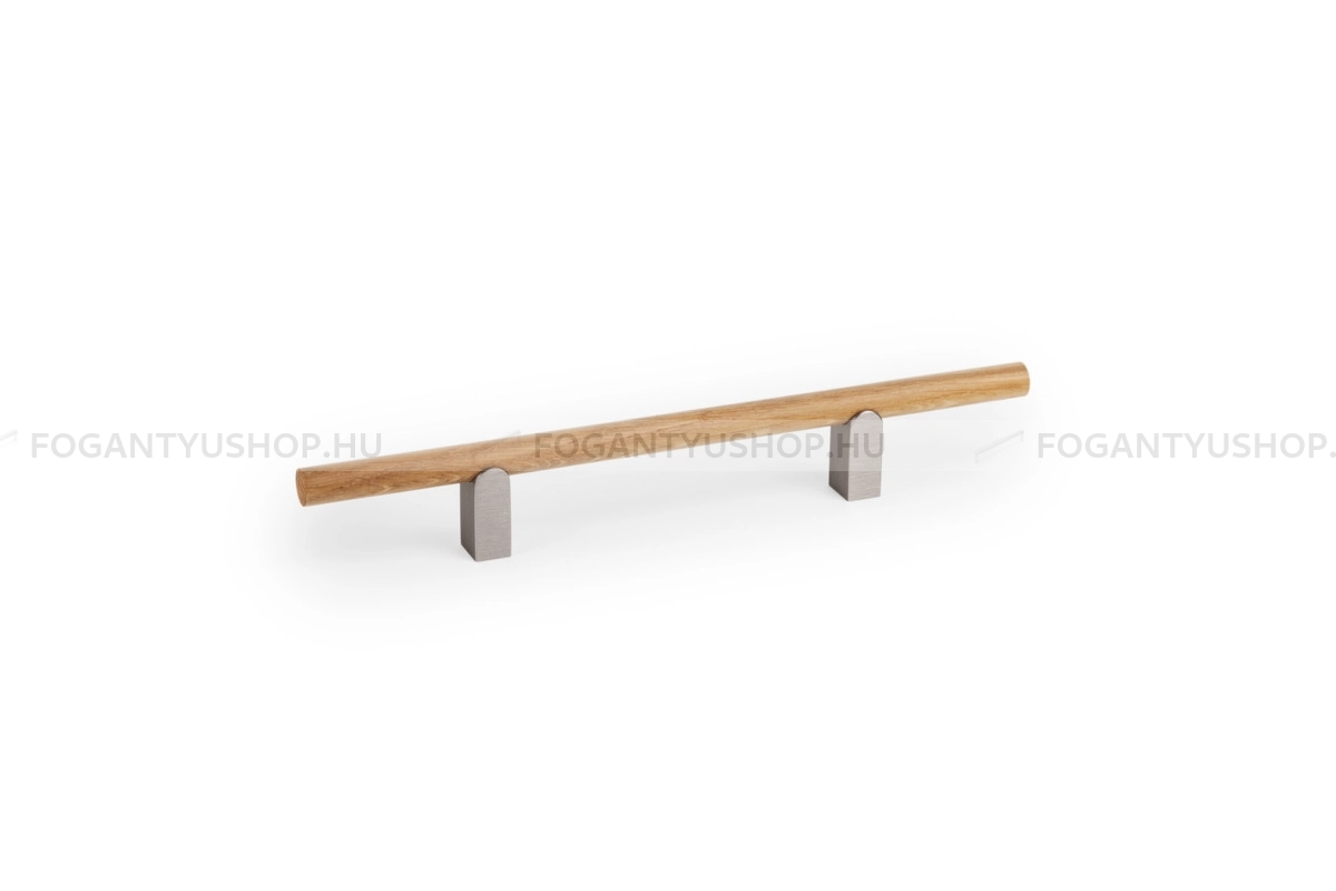 VIEFE Fogantyú - KUMO WOOD - furattáv 128 mm - Tölgy + szálcsiszolt N2416 - Alumínium - Fával kombinált fém bútorfogantyú