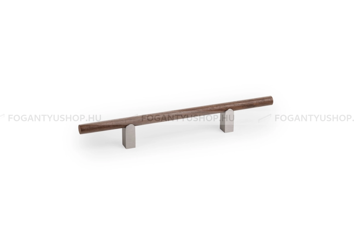 VIEFE Fogantyú - KUMO WOOD - furattáv 128 mm - Dió + szálcsiszolt N2417 - Alumínium - Fával kombinált fém bútorfogantyú