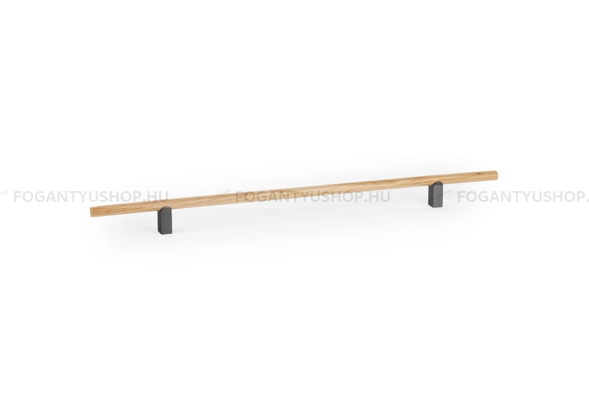 VIEFE Fogantyú - KUMO WOOD - furattáv 320 mm - Fekete titán - tölgy N3316 - Alumínium - Fával kombinált fém bútorfogantyú