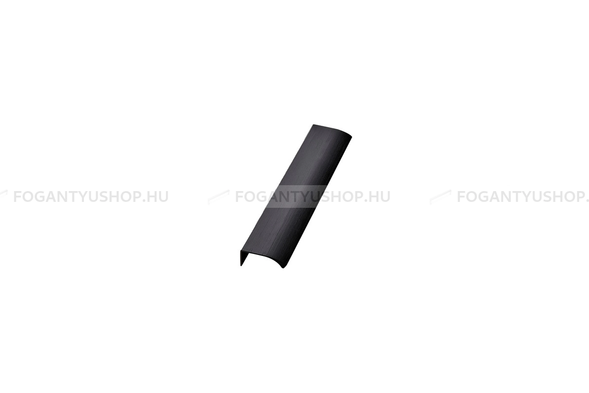 FURNIPART Fogantyú - EDGE Straight - 1 furatos - Csiszolt matt fekete 76 - Alumínium - Bútorajtó élére ültethető színes fém fogantyú