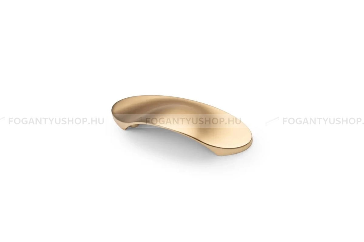 GTV Bútorfogantyú - SHELL - furattáv 64 mm - Csiszolt arany 18 - Alumínium - Egy méretben gyártott színes fém bútorfogantyú