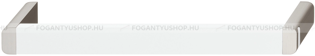 HAFELE Bútorfogantyú - H1365 192 - furattáv 192 mm - Szálcsiszolt nikkel NisatE, Fehér belo - Alumínium, Zink fém ötvözet - Egy méretben gyártott színes fém bútorfogantyú