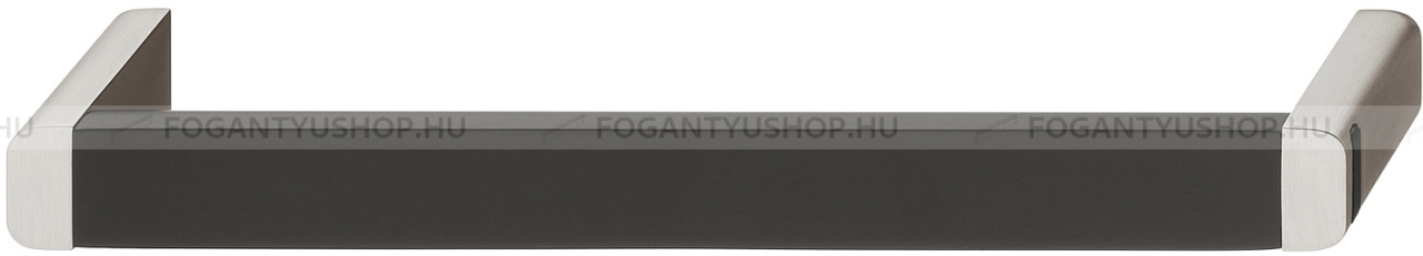 HAFELE Fogantyú - H1365 192 - furattáv 192 mm - Szálcsiszolt nikkel NisatE, Fekete - Alumínium, Zink fém ötvözet - Egy méretben gyártott színes fém bútorfogantyú